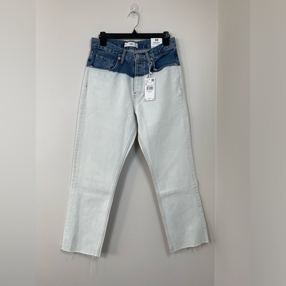 Mango Straight Blue Jeans Cotton NWT Size 38EU or 8US - Picture 3 of 13